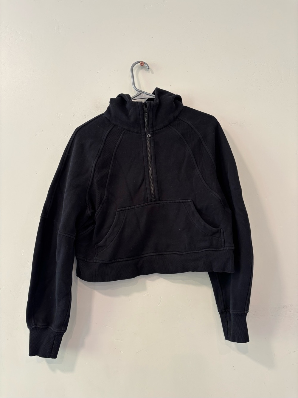 Lululemon Scuba Oversized Half-Zip Cropped Hoodie Womens XS/S Black Pullover